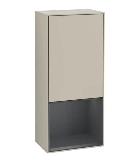 Шкафчик для ванной Villeroy & Boch Finion 41,8х93,6х27 см петли слева с подсветкой МДФ песок матовый лак/темно-синий матовый лак F540HGHH