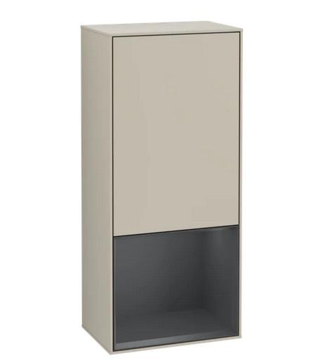 Шкафчик для ванной Villeroy & Boch Finion 41,8х93,6х27 см петли слева с подсветкой МДФ песок матовый лак/темно-синий матовый лак F540HGHH