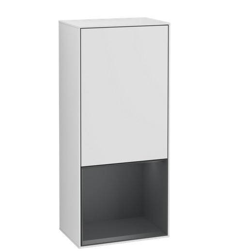 Шкафчик для ванной Villeroy & Boch Finion 41,8х93,6х27 см петли слева с подсветкой МДФ белый матовый лак/темно-синий матовый лак F540HGMT