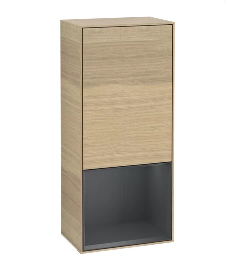 Шкафчик для ванной Villeroy & Boch Finion 41,8х93,6х27 см петли слева с подсветкой ДСП шпон дуба/темно-синий матовый лак F540HGPC