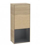 Шкафчик для ванной Villeroy & Boch Finion 41,8х93,6х27 см петли слева с подсветкой ДСП шпон дуба/темно-синий матовый лак F540HGPC