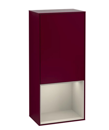 Шафка для ванної Villeroy & Boch Finion 41,8х93,6х27 см петлі зліва з підсвічуванням МДФ півонія матовий лак/пісок матовий лак F540HHHB