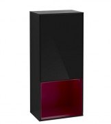 Шкафчик для ванной Villeroy & Boch Finion 41,8х93,6х27 см петли слева с подсветкой МДФ глянцевый черный лак/пион матовый лак F540HBPH