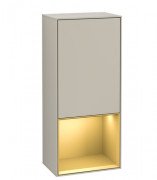 Шкафчик для ванной Villeroy & Boch Finion 41,8х93,6х27 см петли слева с подсветкой МДФ песок матовый лак/золотой матовый лак F540HFHH