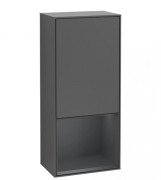 Шкафчик для ванной Villeroy & Boch Finion 41,8х93,6х27 см петли слева с подсветкой МДФ антрацит матовый лак/темно-синий матовый лак F540HGGK