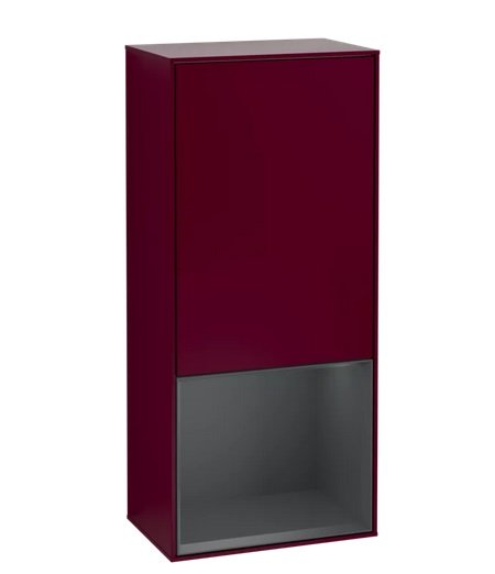 Шафка для ванної Villeroy & Boch Finion 41,8х93,6х27 см петлі зліва з підсвічуванням МДФ півонія матовий лак/темно-синій матовий лак F540HGHB