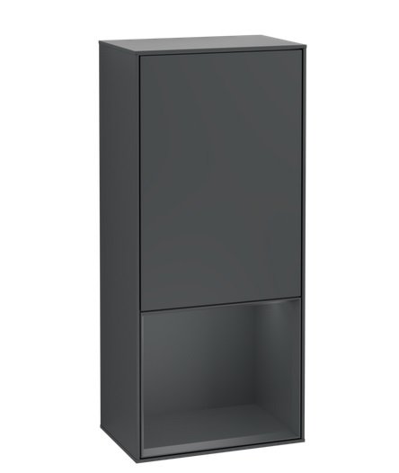 Шкафчик для ванной Villeroy & Boch Finion 41,8х93,6х27 см петли слева с подсветкой МДФ темно-синий матовый лак F540HGHG