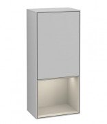 Шафка для ванної Villeroy & Boch Finion 41,8х93,6х27 см петлі зліва з підсвічуванням МДФ світло-сірий матовий лак/пісок матовий лак F540HHGJ