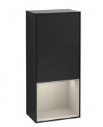 Шкафчик для ванной Villeroy & Boch Finion 41,8х93,6х27 см петли слева с подсветкой МДФ черный матовый лак/песок матовый лак F540HHPD