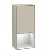 Шкафчик для ванной Villeroy & Boch Finion 41,8х93,6х27 см петли слева с подсветкой МДФ песок матовый лак/белый матовый лак F540MTHH