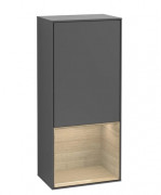 Шкафчик для ванной Villeroy & Boch Finion 41,8х93,6х27 см петли слева с подсветкой МДФ антрацит матовый лак/шпон дуба F540PCGK