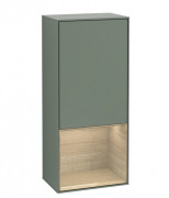 Шкафчик для ванной Villeroy & Boch Finion 41,8х93,6х27 см петли слева с подсветкой МДФ оливковый матовый лак/шпон дуба F540PCGM