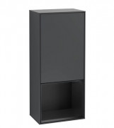 Шкафчик для ванной Villeroy & Boch Finion 41,8х93,6х27 см петли слева с подсветкой МДФ темно-синий матовый лак/черный матовый лак F540PDHG