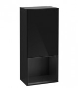 Шкафчик для ванной Villeroy & Boch Finion 41,8х93,6х27 см петли слева с подсветкой МДФ глянцевый черный лак/черный матовый лак F540PDPH