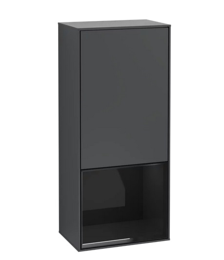 Шкафчик для ванной Villeroy & Boch Finion 41,8х93,6х27 см петли слева с подсветкой ДСП темно-синий матовый лак/глянцевый черный лак F540PHHG