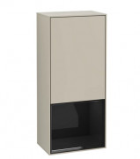 Шкафчик для ванной Villeroy & Boch Finion 41,8х93,6х27 см петли слева с подсветкой МДФ песок матовый лак/глянцевый черный лак F540PHHH