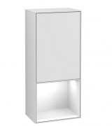 Шкафчик для ванной Villeroy & Boch Finion 41,8х93,6х27 см петли слева с подсветкой МДФ белый матовый лак/глянцевый белый лак G540GFMT