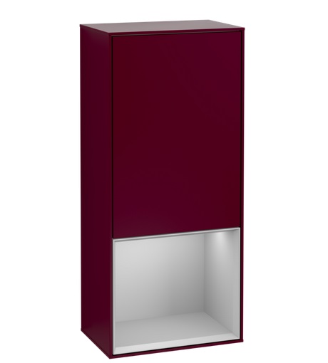 Шафка для ванної Villeroy & Boch Finion 41,8х93,6х27 см петлі зліва з підсвічуванням МДФ півонія матовий лак/світло-сірий матовий лак G540GJHB