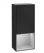 Шкафчик для ванной Villeroy & Boch Finion 41,8х93,6х27 см петли слева с подсветкой МДФ черный матовый лак/светло-серый матовый лак G540GJPD