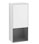 Шкафчик для ванной Villeroy & Boch Finion 41,8х93,6х27 см петли слева с подсветкой МДФ глянцевый белый лак/антрацит матовый лак G540GKGF