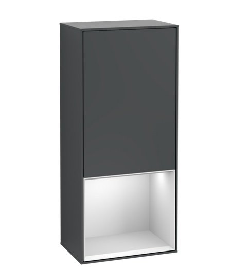 Шкафчик для ванной Villeroy & Boch Finion 41,8х93,6х27 см петли слева с подсветкой МДФ темно-синий матовый лак/белый матовый лак F540MTHG