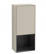 Шкафчик для ванной Villeroy & Boch Finion 41,8х93,6х27 см петли слева с подсветкой МДФ песок матовый лак/черный матовый лак F540PDHH