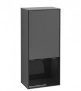 Шкафчик для ванной Villeroy & Boch Finion 41,8х93,6х27 см петли слева с подсветкой МДФ антрацит матовый лак/глянцевый черный лак F540PHGK