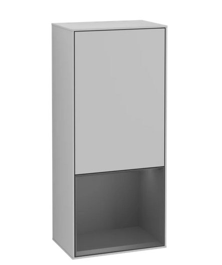 Шкафчик для ванной Villeroy & Boch Finion 41,8х93,6х27 см петли слева с подсветкой МДФ светло-серый матовый лак/антрацит матовый лак G540GKGJ