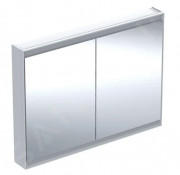 Дзеркальна шафка для ванної кімнати Geberit One 120x90x15 см зі світлодіодним підсвічуванням алюміній 505.815.00.1