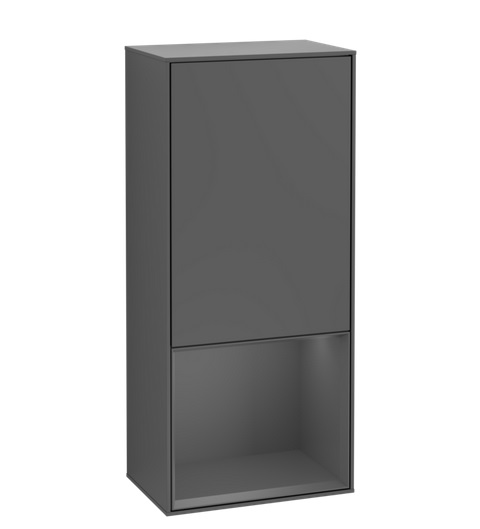 Шкафчик для ванной Villeroy & Boch Finion 41,8х93,6х27 см петли слева с подсветкой МДФ антрацит матовый лак G540GKGK