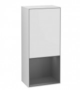 Шкафчик для ванной Villeroy & Boch Finion 41,8х93,6х27 см петли слева с подсветкой МДФ белый матовый лак/антрацит матовый лак G540GKMT