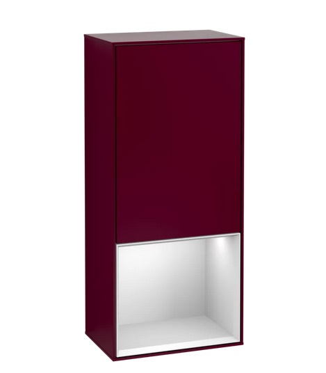 Шафка для ванної Villeroy & Boch Finion 41,8х93,6х27 см петлі зліва з підсвічуванням МДФ півонія матовий лак/білий матовий лак G540MTHB