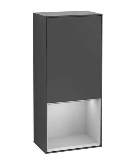 Шкафчик для ванной Villeroy & Boch Finion 41,8х93,6х27 см петли слева с подсветкой МДФ темно-синий матовый лак/светло-серый матовый лак G540GJHG