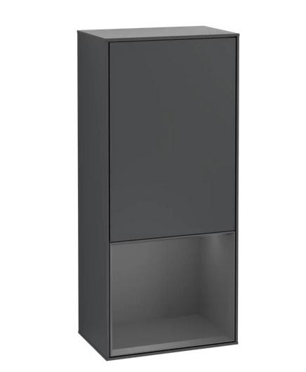 Шкафчик для ванной Villeroy & Boch Finion 41,8х93,6х27 см петли слева с подсветкой МДФ темно-синий матовый лак/антрацит матовый лак G540GKHG