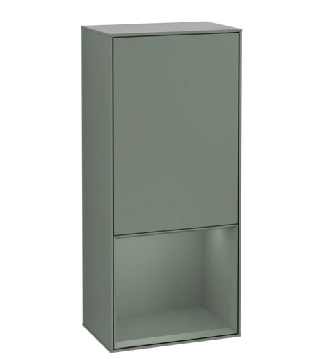 Шкафчик для ванной Villeroy & Boch Finion 41,8х93,6х27 см петли слева с подсветкой МДФ оливковый матовый лак G540GMGM