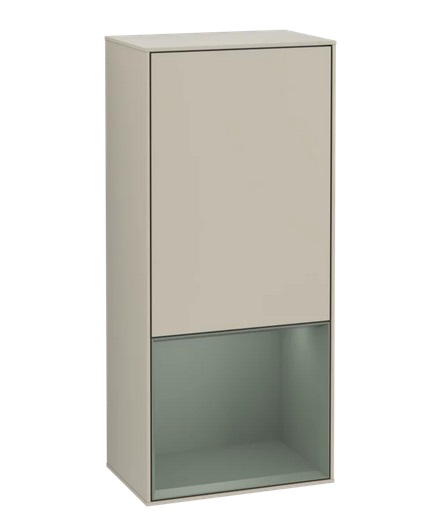 Шкафчик для ванной Villeroy & Boch Finion 41,8х93,6х27 см петли слева с подсветкой МДФ песок матовый лак/оливковый матовый лак G540GMHH
