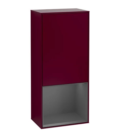 Шкафчик для ванной Villeroy & Boch Finion 41,8х93,6х27 см петли слева с подсветкой МДФ пион матовый лак/антрацит матовый лак G540GKHB