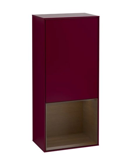 Шкафчик для ванной Villeroy & Boch Finion 41,8х93,6х27 см петли слева с подсветкой МДФ пион матовый лак/шпон грецкого ореха G540GNHB