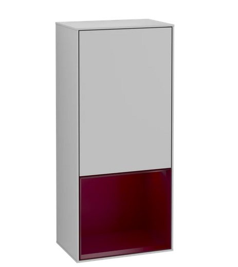 Шкафчик для ванной Villeroy & Boch Finion 41,8х93,6х27 см петли слева с подсветкой МДФ светло-серый матовый лак/пион матовый лак G540HBGJ