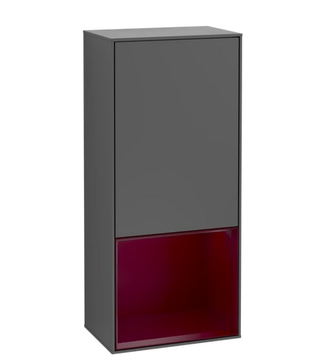 Шафка для ванної Villeroy & Boch Finion 41,8х93,6х27 см петлі зліва з підсвічуванням МДФ антрацит матовий лак/півон матовий лак G540HBGK