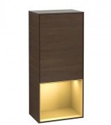 Шкафчик для ванной Villeroy & Boch Finion 41,8х93,6х27 см петли слева с подсветкой ДСП шпон грецкого ореха/золотой матовый лак G540HFGN