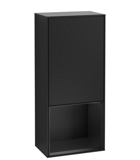 Шкафчик для ванной Villeroy & Boch Finion 41,8х93,6х27 см петли слева с подсветкой МДФ черный матовый лак G540PDPD