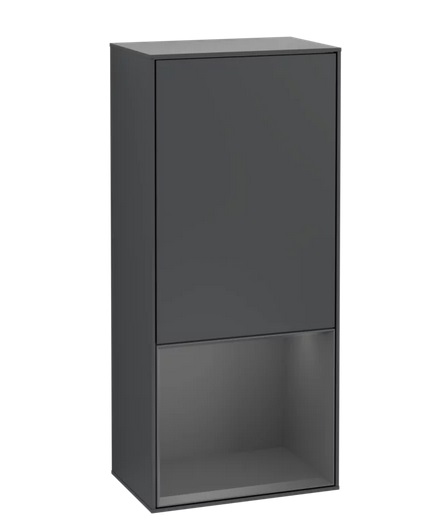 Шкафчик для ванной Villeroy & Boch Finion 41,8х93,6х27 см петли слева с подсветкой МДФ темно-синий матовый лак/антрацит матовый лак G540GKHG