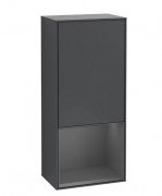 Шкафчик для ванной Villeroy & Boch Finion 41,8х93,6х27 см петли слева с подсветкой МДФ темно-синий матовый лак/антрацит матовый лак G540GKHG