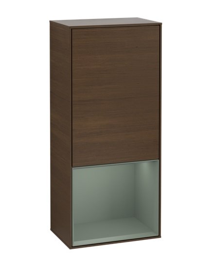 Шкафчик для ванной Villeroy & Boch Finion 41,8х93,6х27 см петли слева с подсветкой ДСП шпон грецкого ореха/оливковый матовый лак G540GMGN
