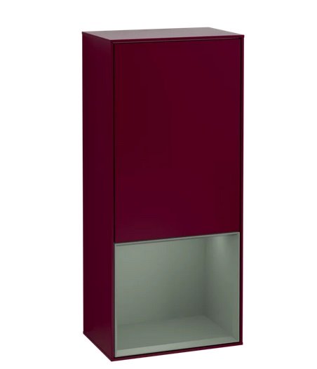 Шафка для ванної Villeroy & Boch Finion 41,8х93,6х27 см петлі зліва з підсвічуванням МДФ півонія матовий лак/оливковий матовий лак G540GMHB