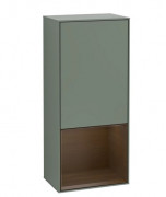 Шкафчик для ванной Villeroy & Boch Finion 41,8х93,6х27 см петли слева с подсветкой МДФ оливковый матовый лак/шпон грецкого ореха G540GNGM