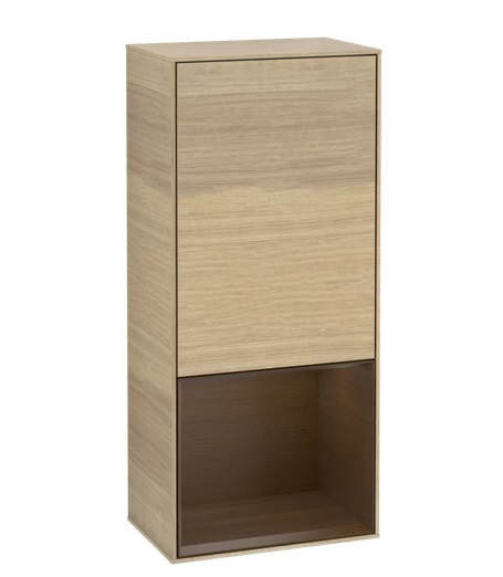 Шкафчик для ванной Villeroy & Boch Finion 41,8х93,6х27 см петли слева с подсветкой ДСП шпон дуба/шпон грецкого ореха G540GNPC