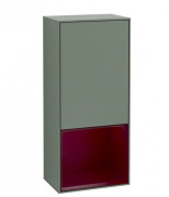 Шкафчик для ванной Villeroy & Boch Finion 41,8х93,6х27 см петли слева с подсветкой МДФ оливковый матовый лак/пион матовый лак G540HBGM