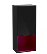 Шкафчик для ванной Villeroy & Boch Finion 41,8х93,6х27 см петли слева с подсветкой МДФ глянцевый черный лак/пион матовый лак G540HBPH